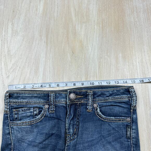 Silver Jeans Pica Low Rise Medium Wash Relaxed Flare Leg Y2K Denim Jeans 26 - Picture 6 of 15